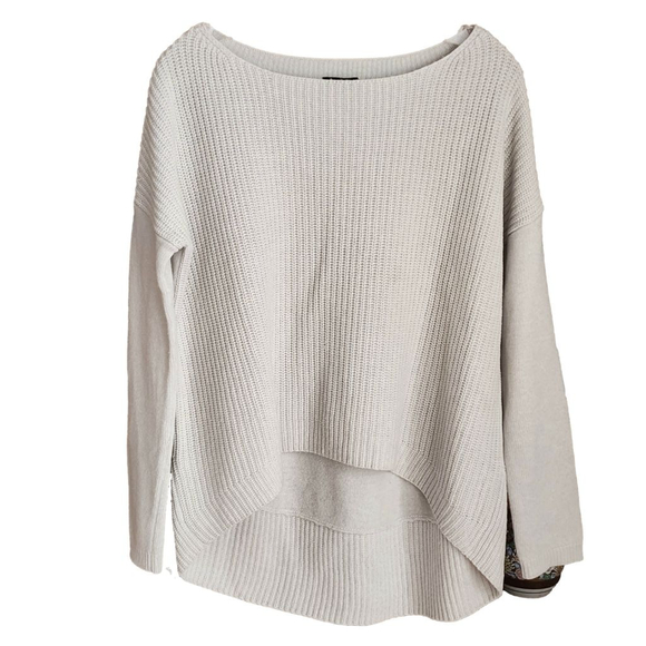 THEORY Efina Loryelle Light Gray Wool Ribbed Crew Neck Sweater M - Picture 2 of 6